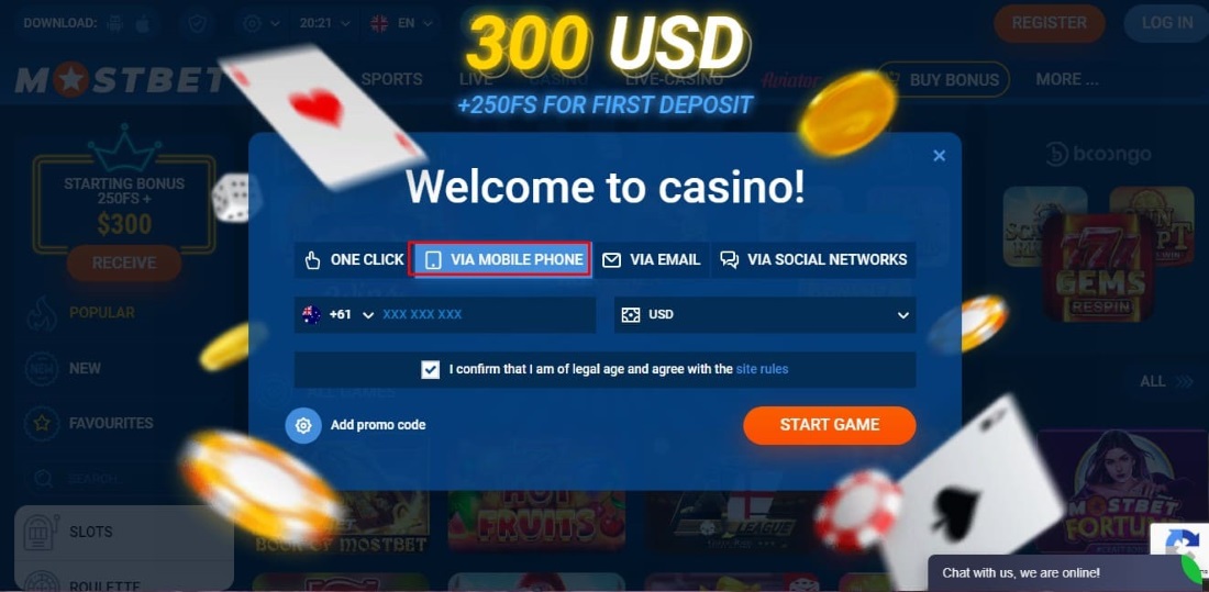 create a casino account