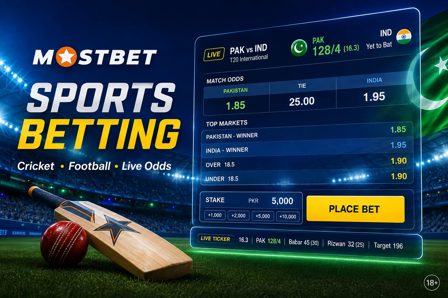 Betting on cricket and sports with Mostbet